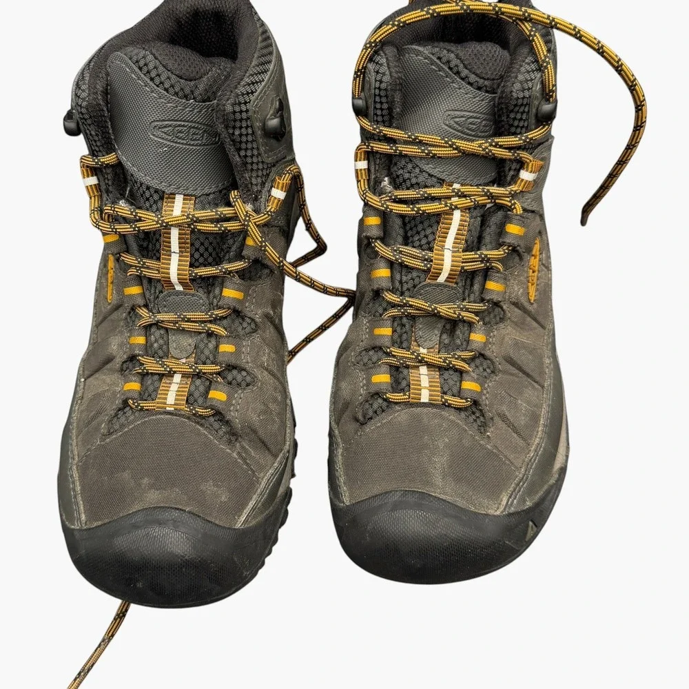 Keen Targhee III Waterproof MID Hiking Boots Mens Brown Yellow Outdoor Trail 7